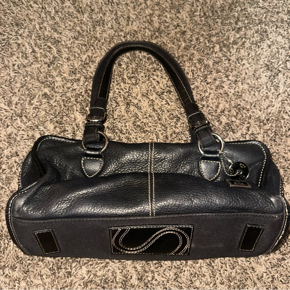 The Sak Black Leather Satchel with Stitching - Picture 1 of 13